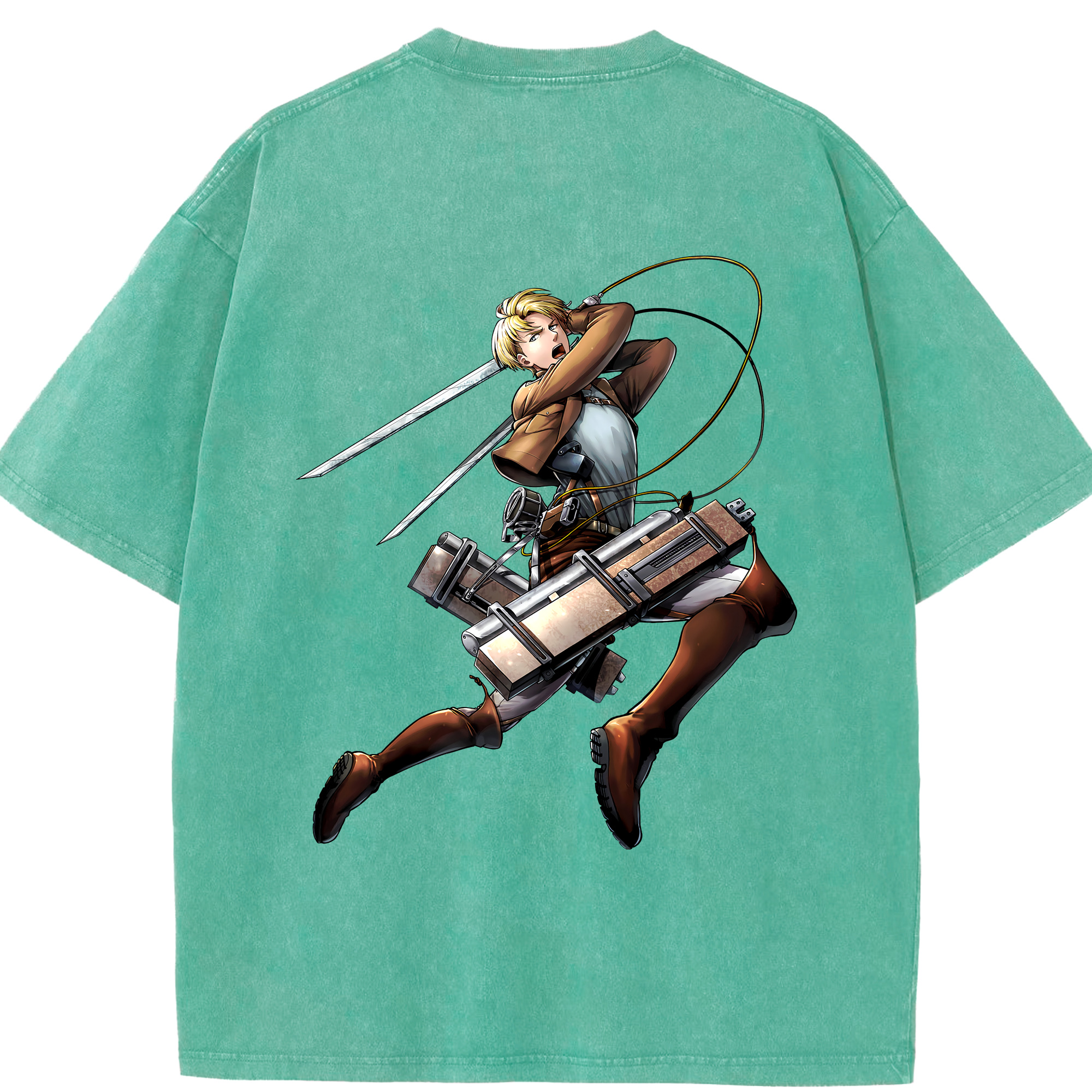 （画像用） 進撃の巨人 Attack on Titan 綿100% ヴィンテージ風 半袖Tシャツ（背面プリント）